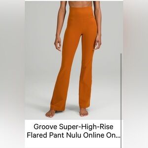 Groove Super-High-Rise Flared Pant in Orange size 14